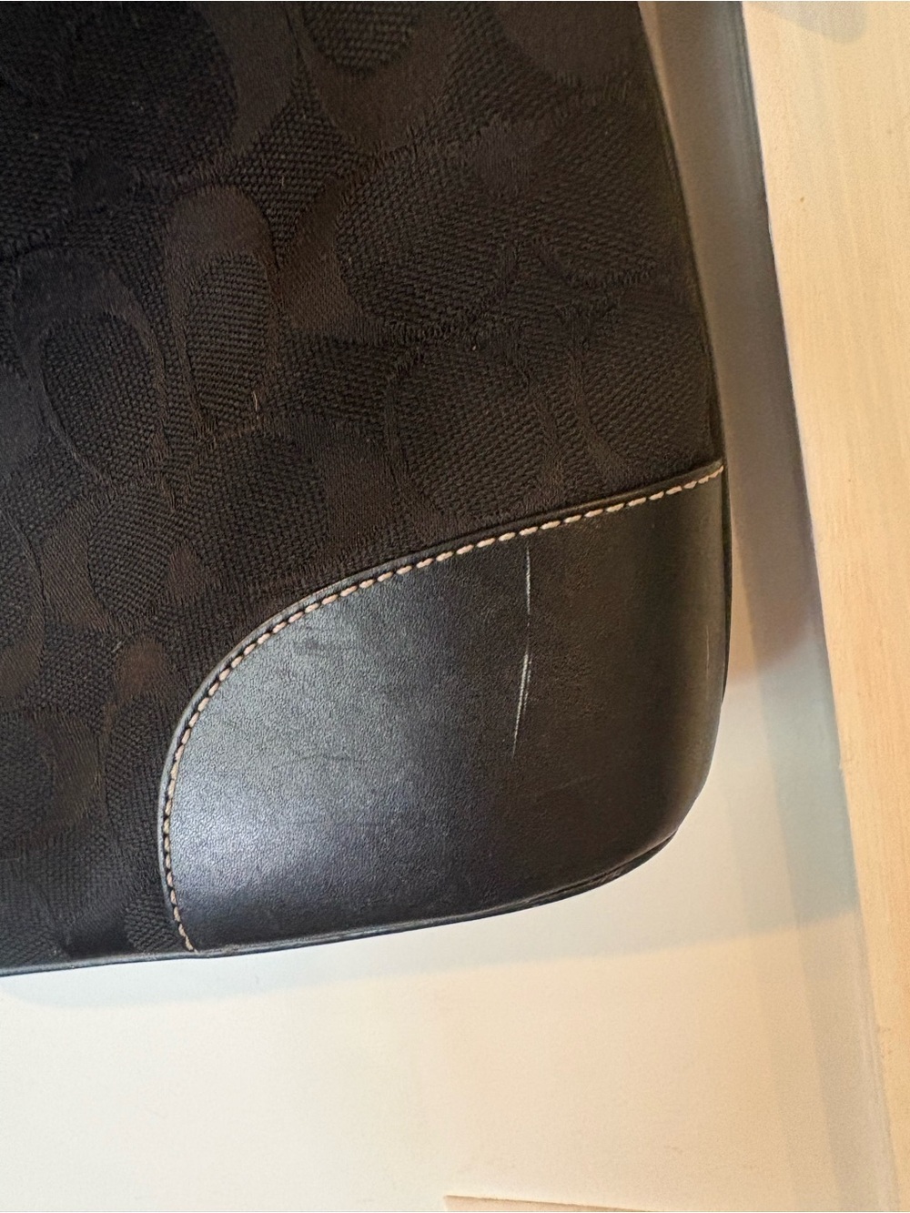 Vintage Y2K Coach Black Signature Monogram Demi Hobo Shoulder Bag Purse 6047 - Picture 2 of 10